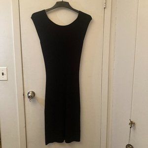Zara bateau neck plunge back knit midi dress
